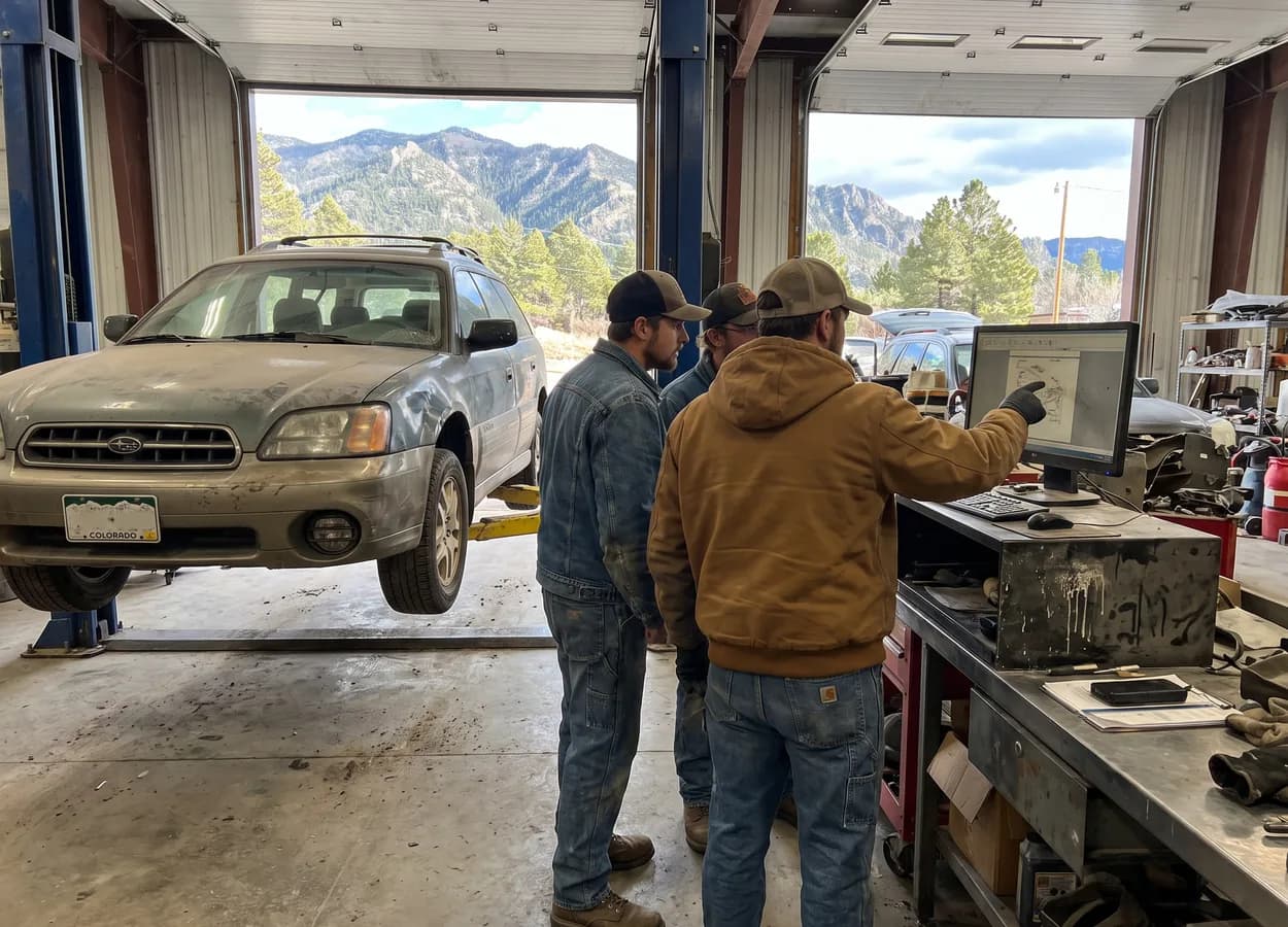 collision repair shop team collaborating in a Utah or Colorado auto body shop